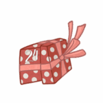 Geschenk in der Farbe Rot zum Kalendertag 24. Das Geschenk führt zum Gewinnpaket von Der Grüffelo