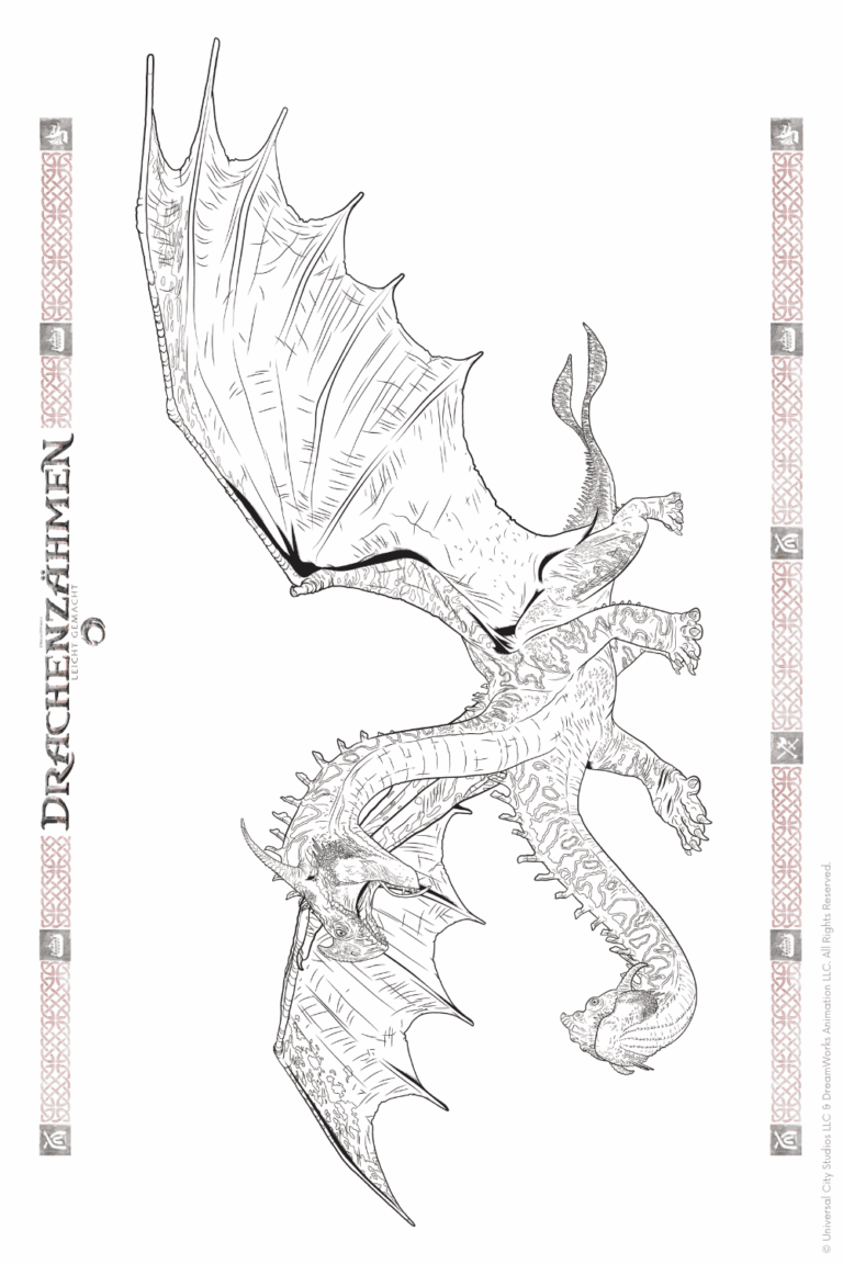 Malvorlage zu Drachenzähmen leicht gemacht zum Ausdrucken und Ausmalen für Website und Landingpage