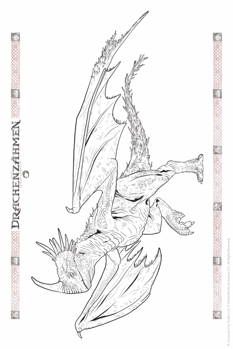 Malvorlage zu Drachenzähmen leicht gemacht zum Ausdrucken und Ausmalen für Website und Landingpage