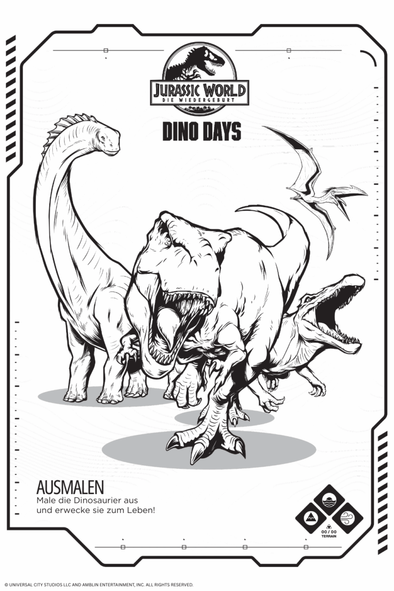 Ausmalbild Dino Days 2