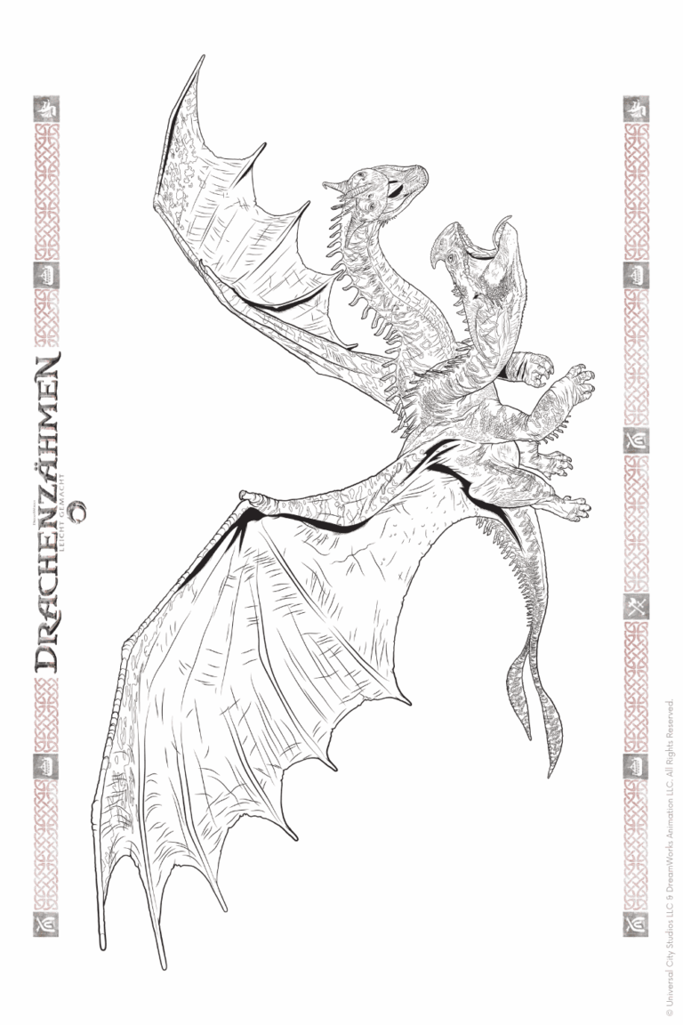 Malvorlage zu Drachenzähmen leicht gemacht zum Ausdrucken und Ausmalen für Website und Landingpage