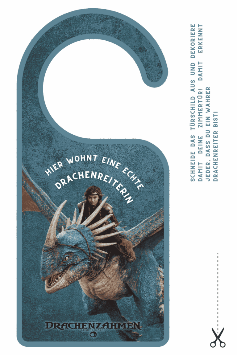 Bastelidee zum Ausdrucken und Ausschneiden, Türschild