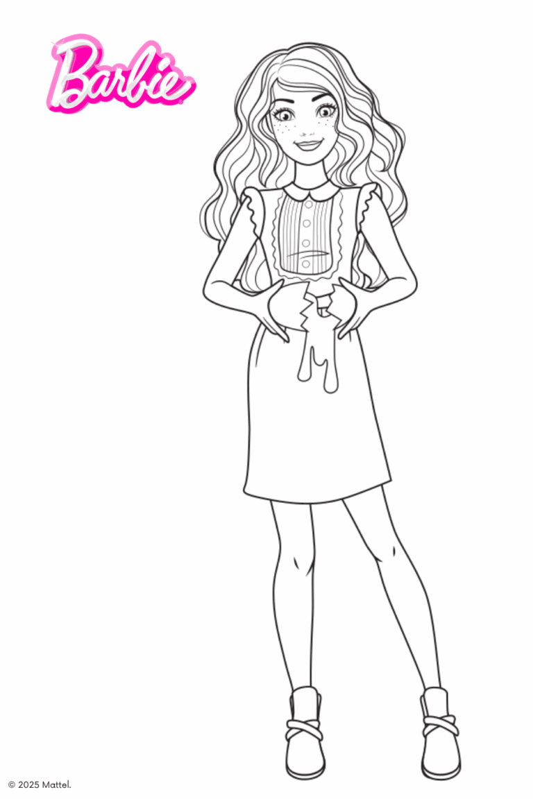 Malvorlage einer Barbie für die Landingpage
