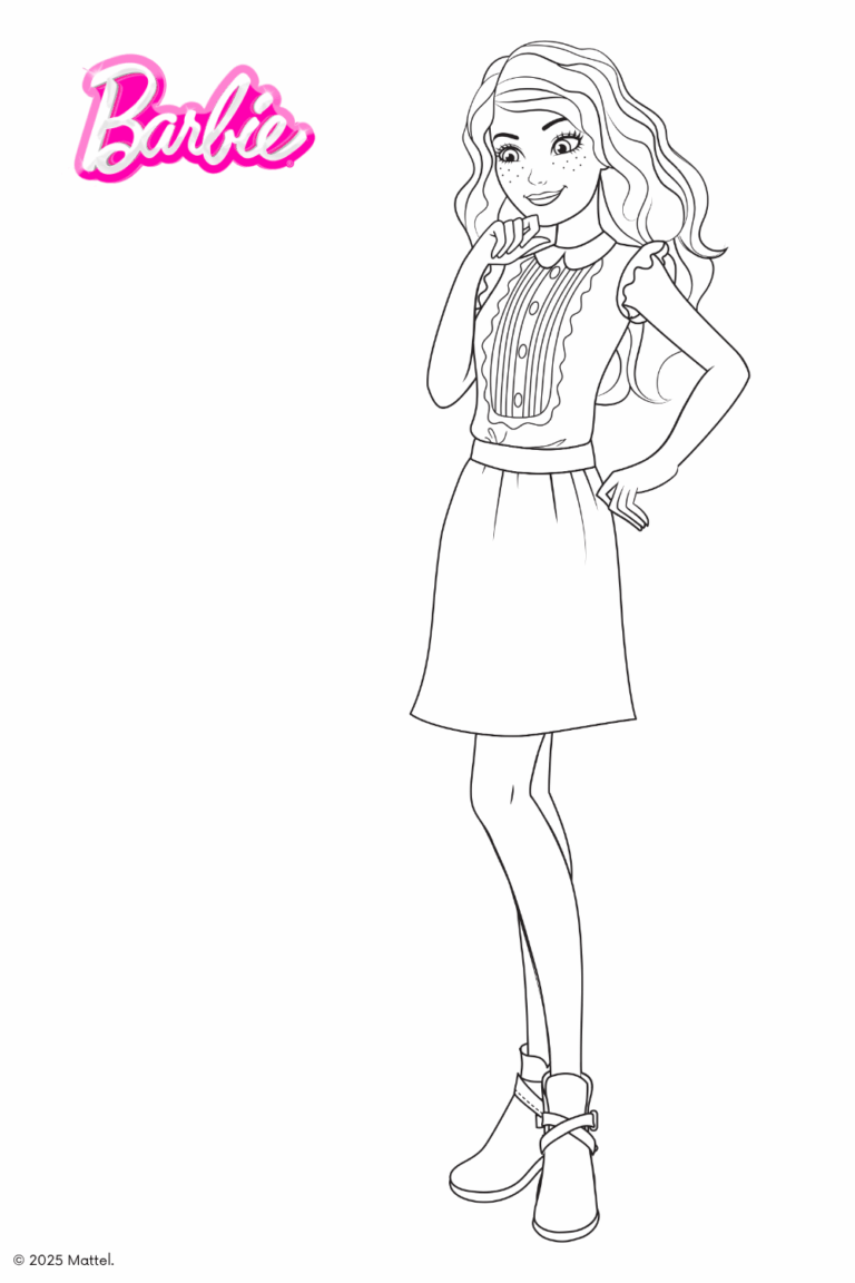 Malvorlage einer Barbie für die Landingpage