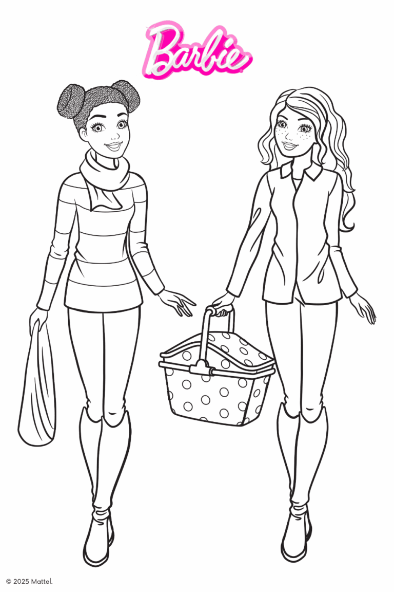 Malvorlage von Barbie für die Landingpage