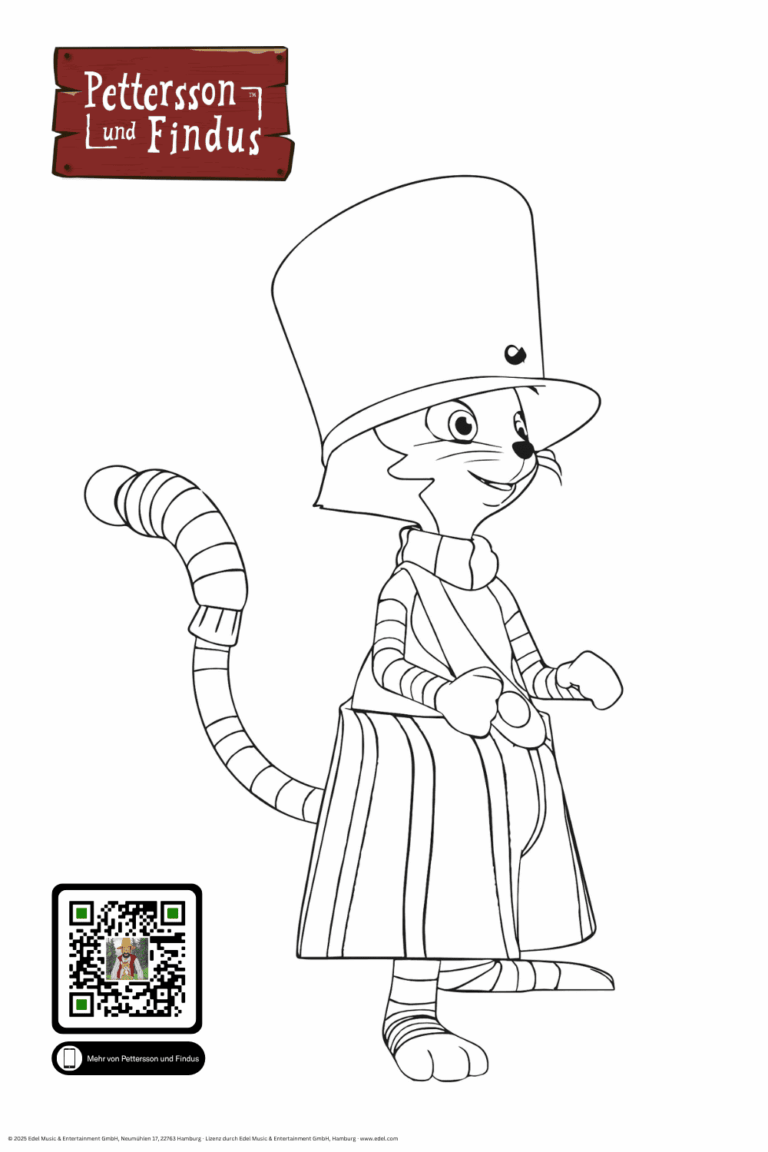Malvorlage Findus mit Hut