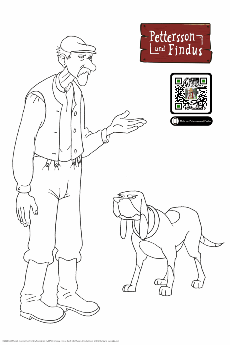 Malvorlage Gustavsson mit seinem Hund Hapo