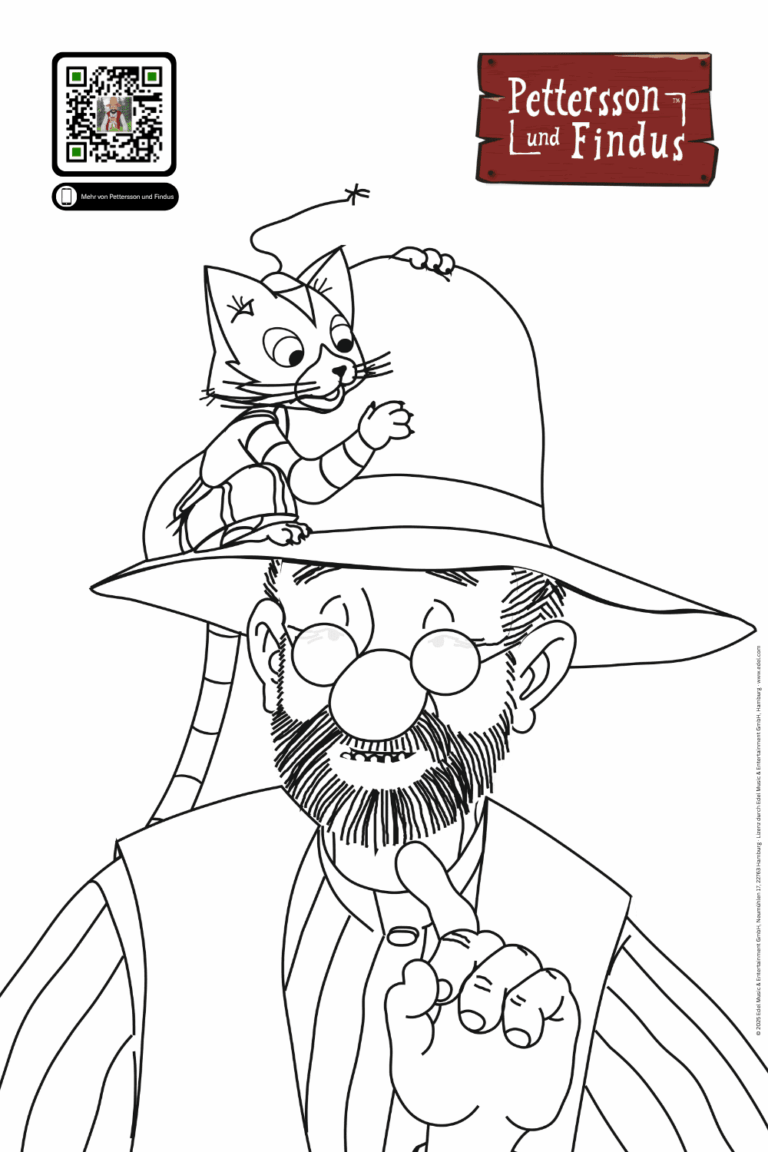 Pettersson und Findus Malvorlage Hut