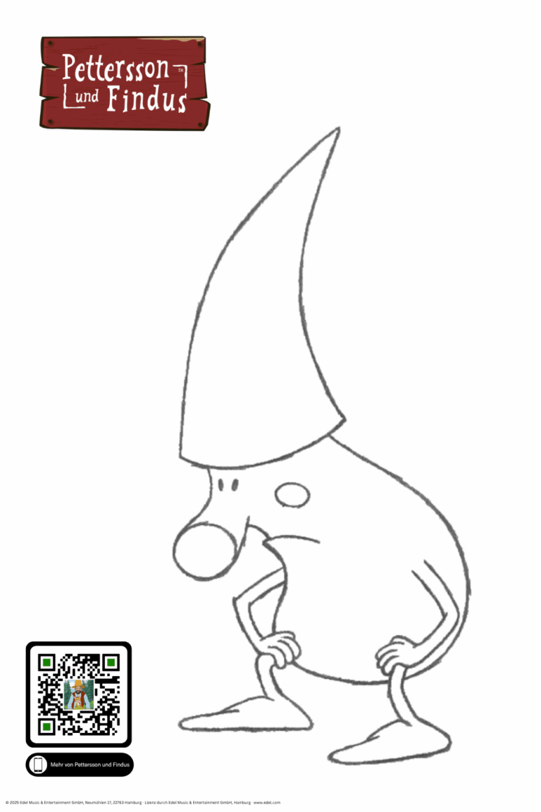 Malvorlage Muckla mit Hut