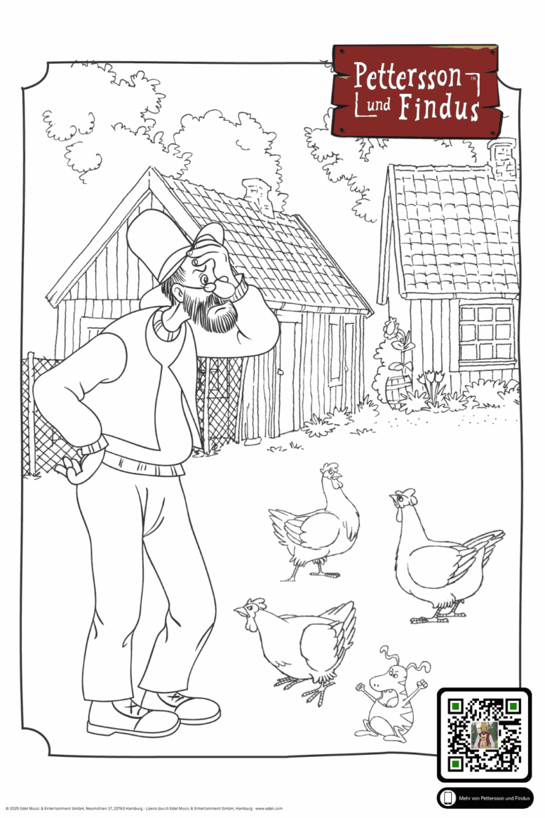 Pettersson Malvorlage Hühnerstall