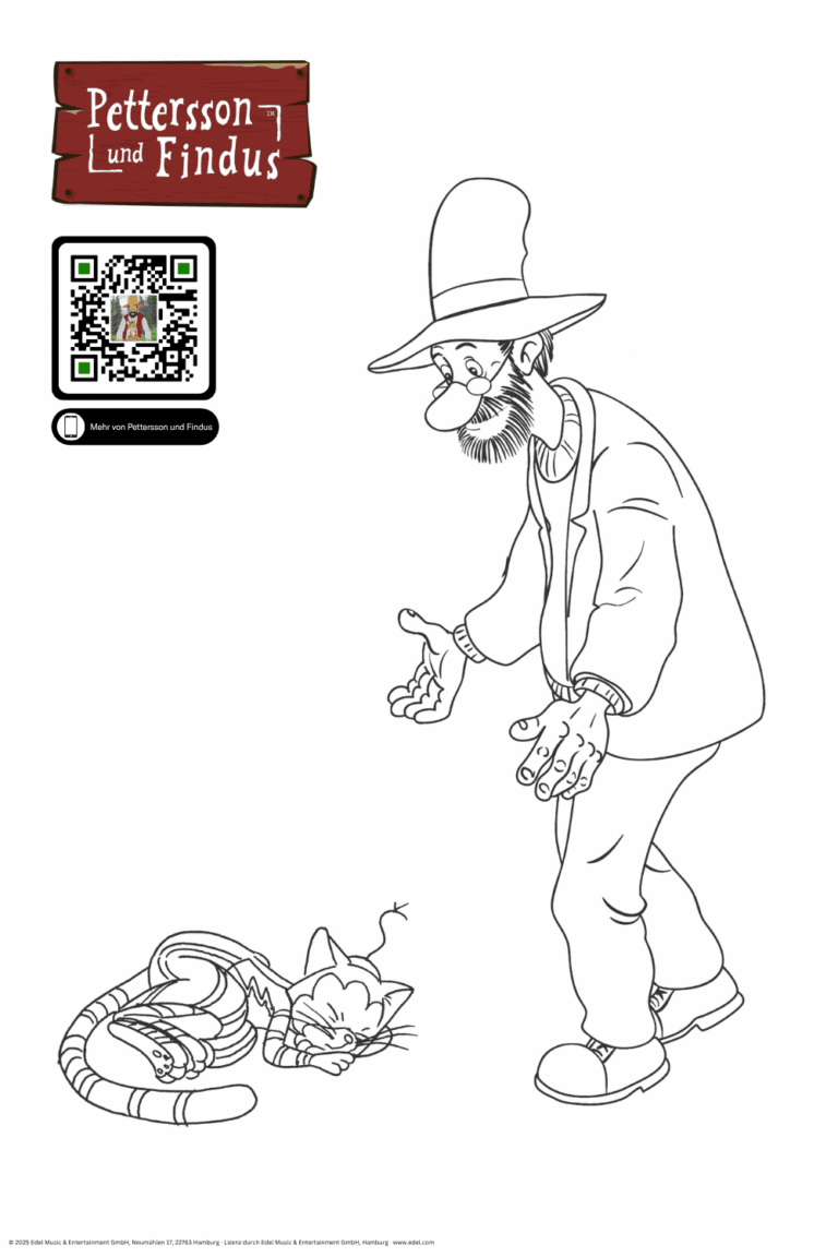 Pettersson und Findus Malvorlage, Findus schläft