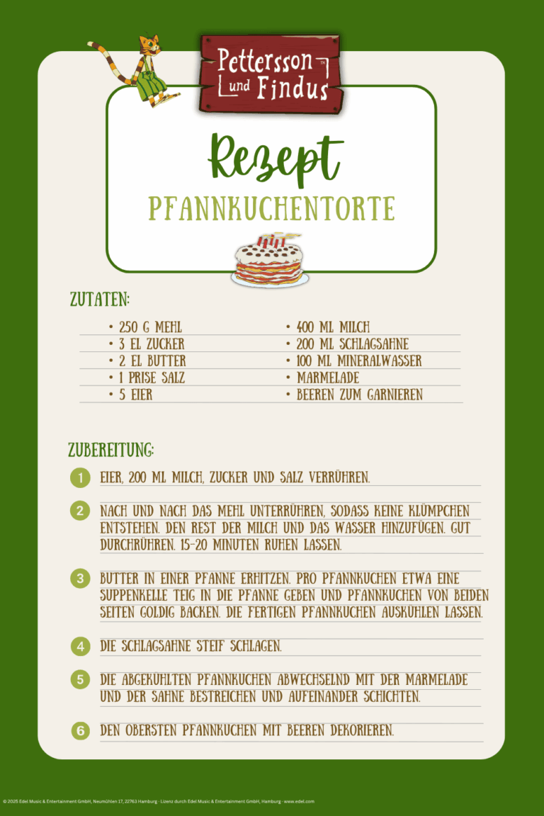 Rezeptvorlage zur Pfannkuchentorte