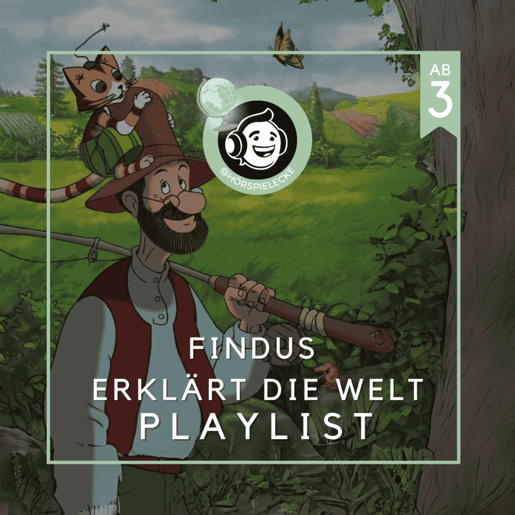 Das Playlistcover zu allen Hörspielen von Findus erklärt die Welt