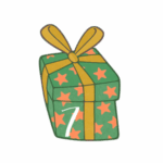 Grünes Geschenk Tag 7. Das Geschenk führt zum Gewinnpaket von Lauras Stern.