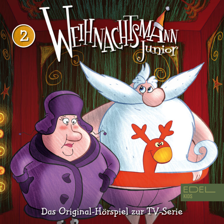 Weihnachtsmann Junior Hörspielcover Folge 2: Auf dem Bild ist der Weihnachtsmann mit seiner Frau zu sehen