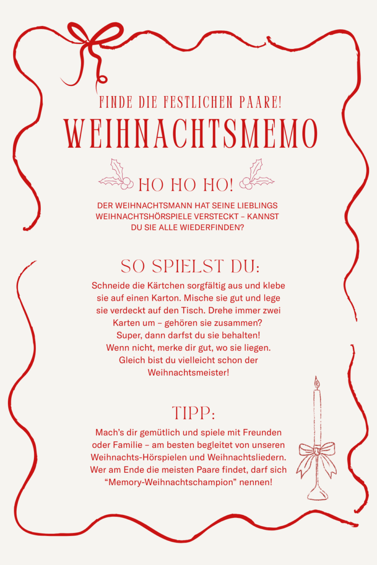 Bastelanleitung für ein weihnachtliches Memo-Spiel für Kinder