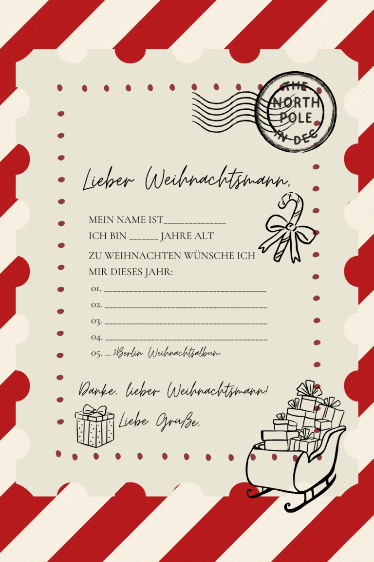 Man sieht eine Vorlage für die Formulierung eines Wunschzettels.