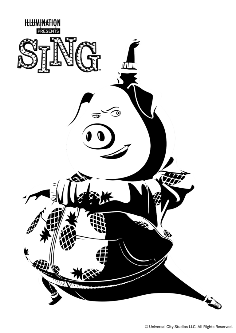 Ausmalbild Gunter Cartoon