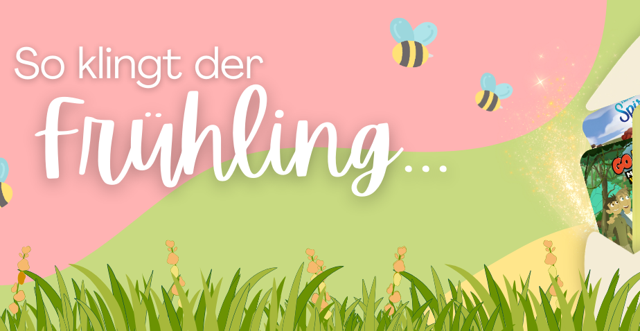 Website Banner zur Frühlingsseite von Edel Kids mit der Aufschrift "So klingt der Frühling..."