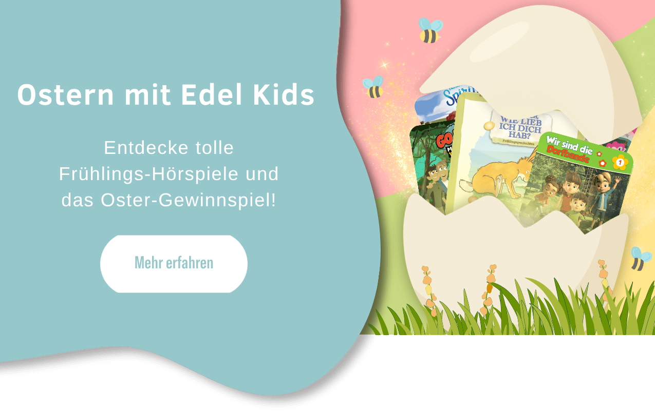 Banner zum Ostergewinnspiel und Frühlingshörspielen Edel Kids - mobile Ansicht